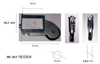 RF-417 RUEDA ESPECIAL PARA INTRODUCIR EN PERFIL HORIZONTAL INFERIOR DE LA PUERTA DE ARMARIO O CERRAMIENTO RF-417 RUEDA ESPECIAL PARA INTRODUCIR EN PERFIL HORIZONTAL INFERIOR DE LA PUERTA DE ARMARIO O CERRAMIENTO